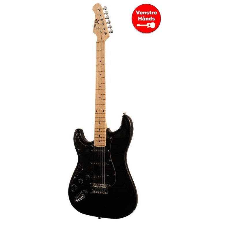 Beaton Legend El guitar - Sort - Venstrehnds