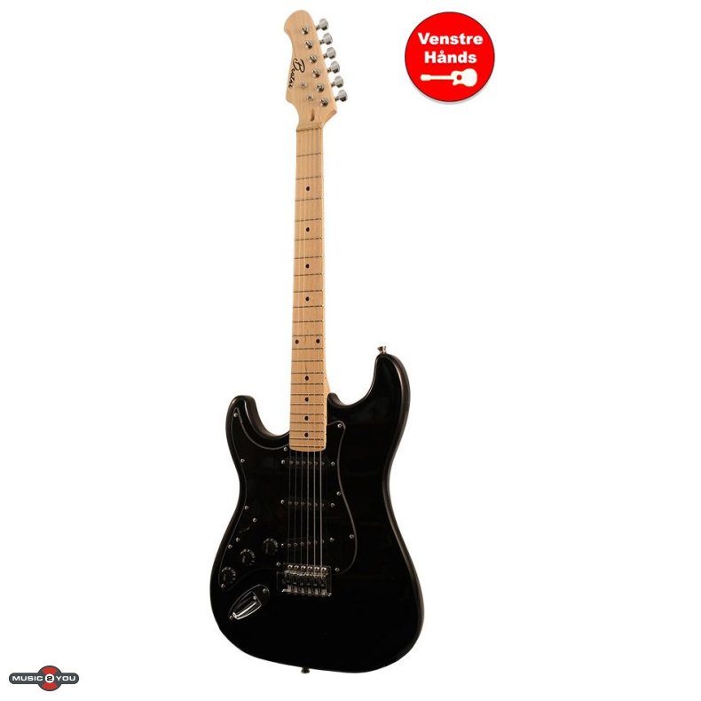 Beaton Legend El guitar - Sort - Venstrehnds