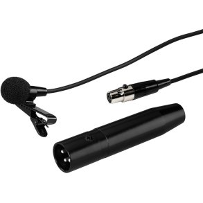 Monacor ECM-300L Clips / Lavalier / Knaphuls-mikrofon (Kugle) - Sort m. XLR adapter