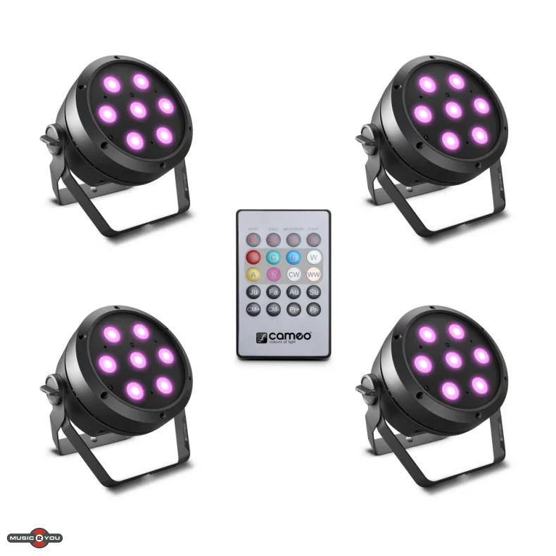 Cameo ROOT Par 4 Set 1 - 4x ROOT Par 4 Spotlys inkl. Fjernbetjening