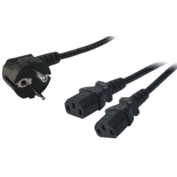 LogiLink Schuko stikprop - 2 x IEC/Apparat Hun kabel - 1,5/1,8 m
