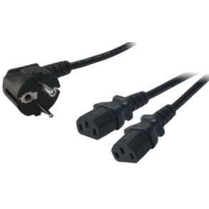 LogiLink Schuko stikprop - 2 x IEC/Apparat Hun kabel - 1,5/1,8 m
