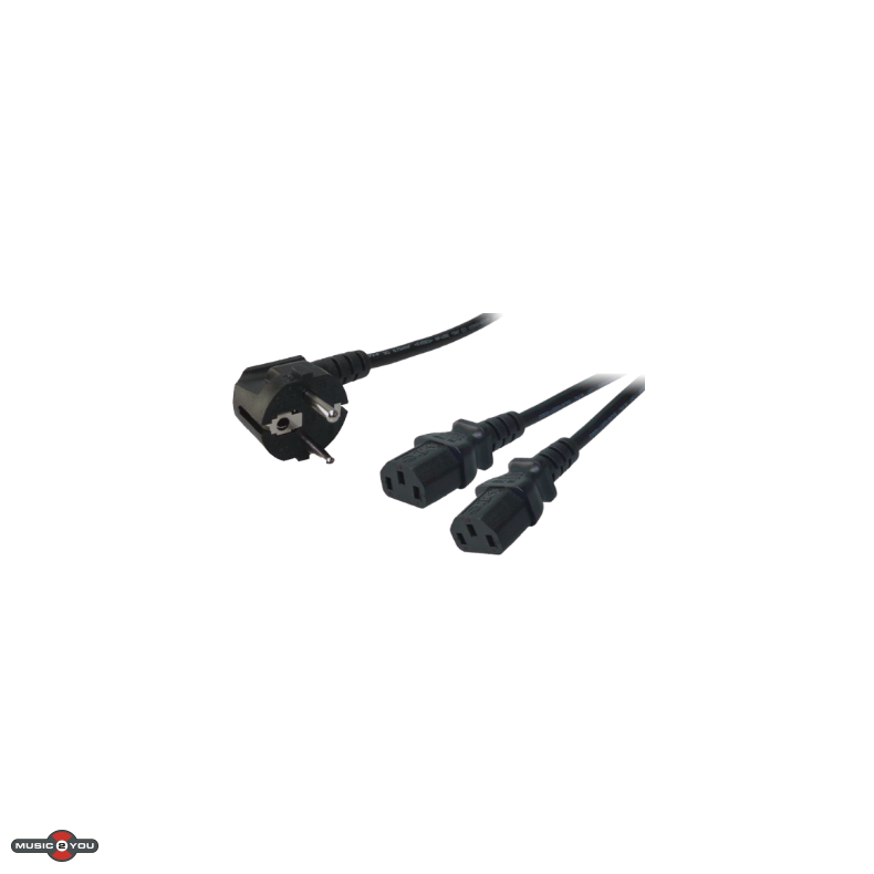 LogiLink Schuko stikprop - 2 x IEC/Apparat Hun kabel - 1,5/1,8 m