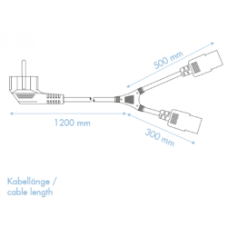 LogiLink Schuko stikprop - 2 x IEC/Apparat Hun kabel - 1,5/1,8 m