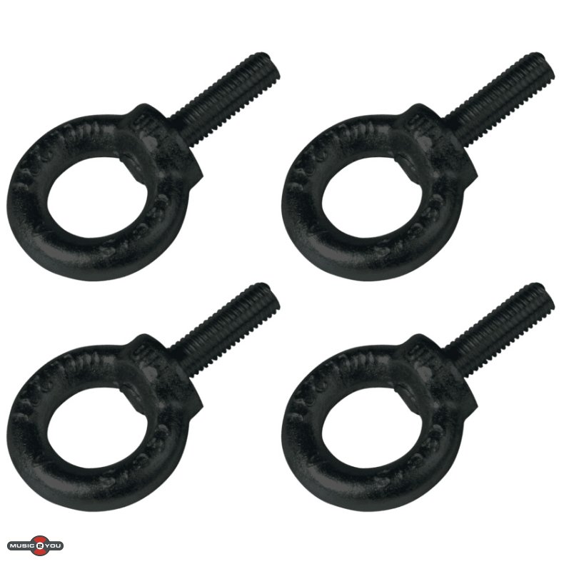 Caymon jebolt / Ringbolt M10 x 35mm, 18,5mm - WLL 230 kg - Sort - 4 Pack
