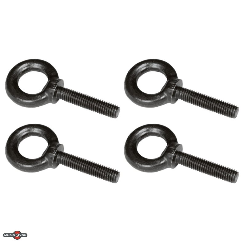 Caymon jebolt / Ringbolt M6 x 30mm, 17mm - WLL 70 kg - Sort - 4 Pack