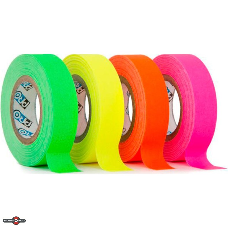 Console Tape 12mm x 9,2m - Gr�n, Gul, Orange og Pink - 4 Pack