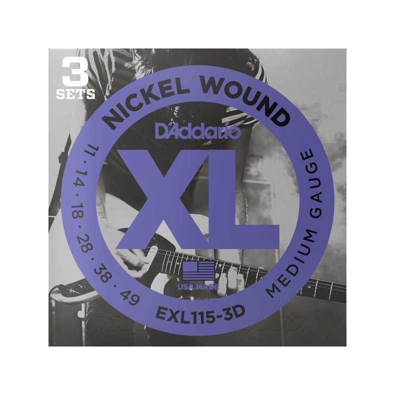 D'Addario EXL115-3D 3 pack El-guitar strenge 011 - 049