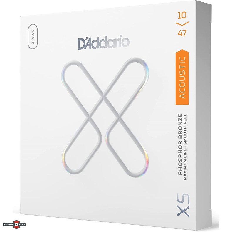 DAddario XSAPB1047 - Extra Light Coated Acoustic Western-strenge 010-047 - 3 pack