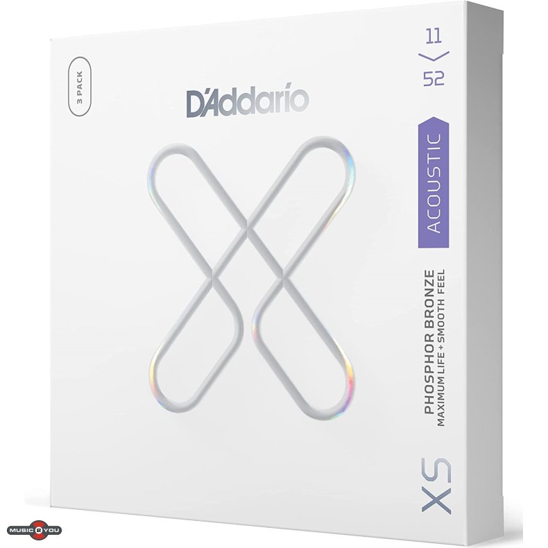 DAddario XSAPB1152 - Custom Light Coated Acoustic Western-strenge 011-052 - 3 pack