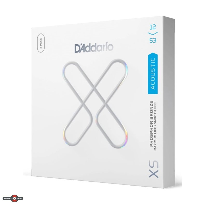 DAddario XSAPB1253 - Light Coated Acoustic Western-strenge 012-053 - 3 pack