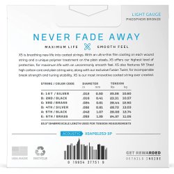 DAddario XSAPB1253 - Light Coated Acoustic Western-strenge 012-053 - 3 pack