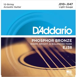 DAddario EJ38 - Light Phosphor Bronze Acoustic Western-strenge  010-047 Til 12-Strenget