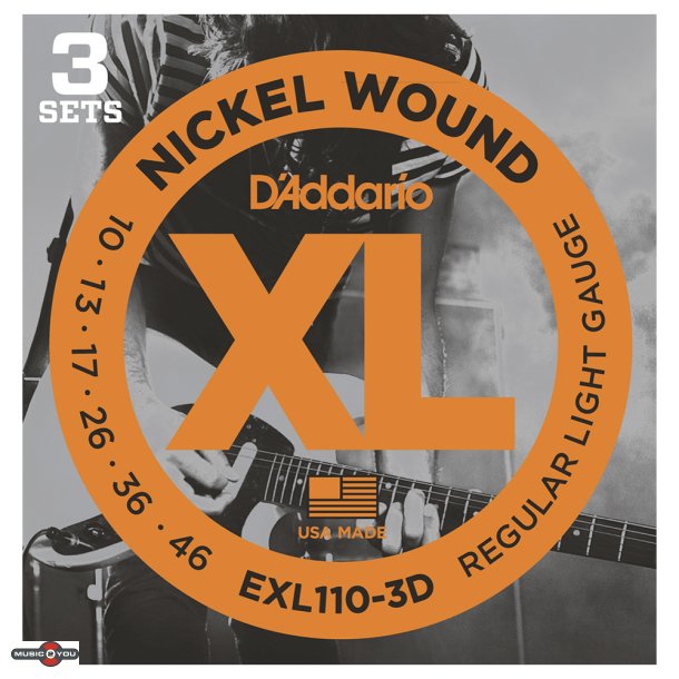 D'Addario EXL110-3D 3 pack El-guitar strenge 0.10 - 0.46