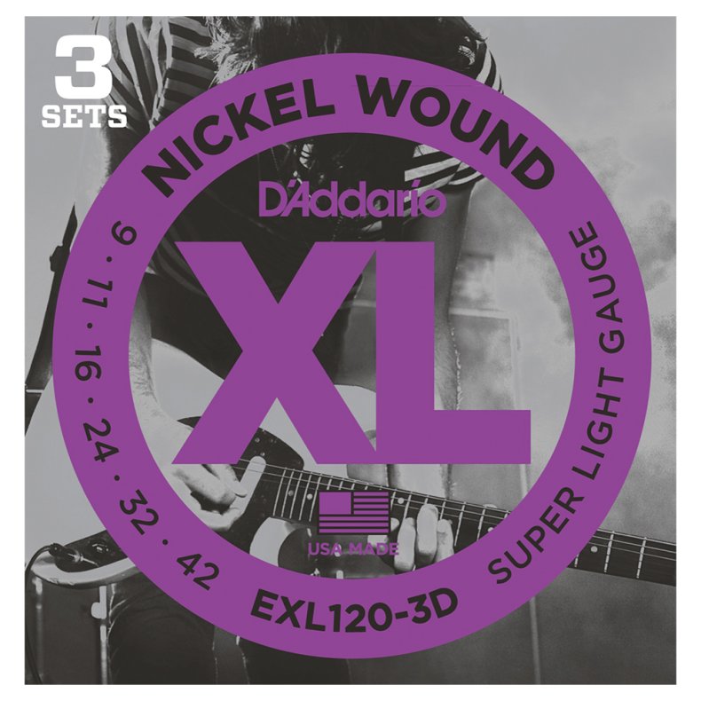 D'Addario EXL120-3D 3 pack El-guitar strenge 0.09 - 0.42