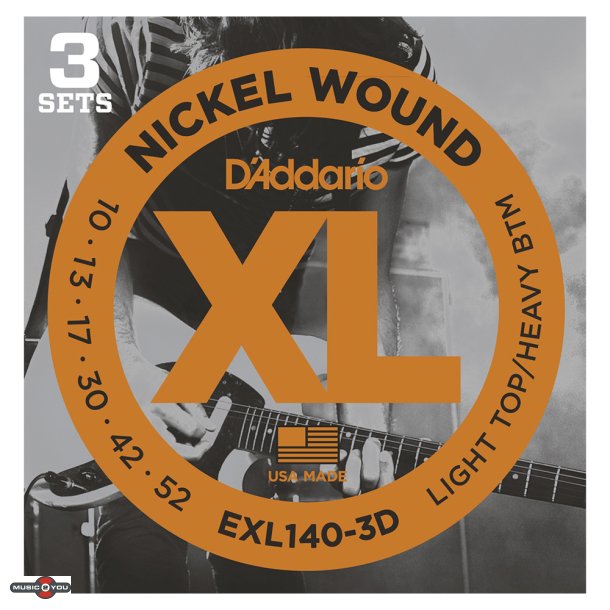 D'Addario EXL140-3D 3 pack El-guitar strenge 0.10 - 0.52