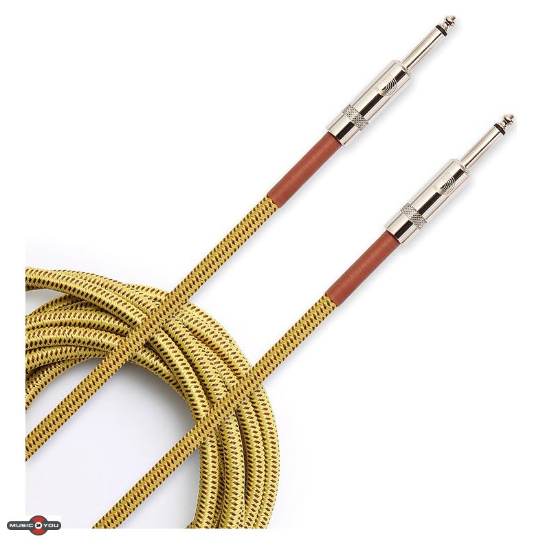 D'Addario Jack 6,3mm Han Mono instrument kabel - Braided Tweed