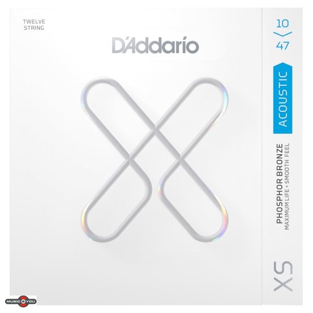 DAddario XSAPB1047-12 - Light Coated Acoustic Western-strenge 010-047 Til 12-Strenget