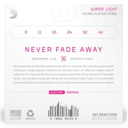 DAddario XSE0942 - Super Light Coated El-guitar strenge 009-042