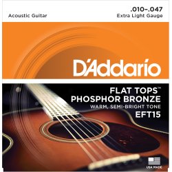 DAddario EFT15 - Extra Light Flat Tops Western-strenge 010-047