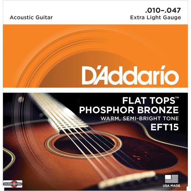 DAddario EFT15 - Extra Light Flat Tops Western-strenge 010-047