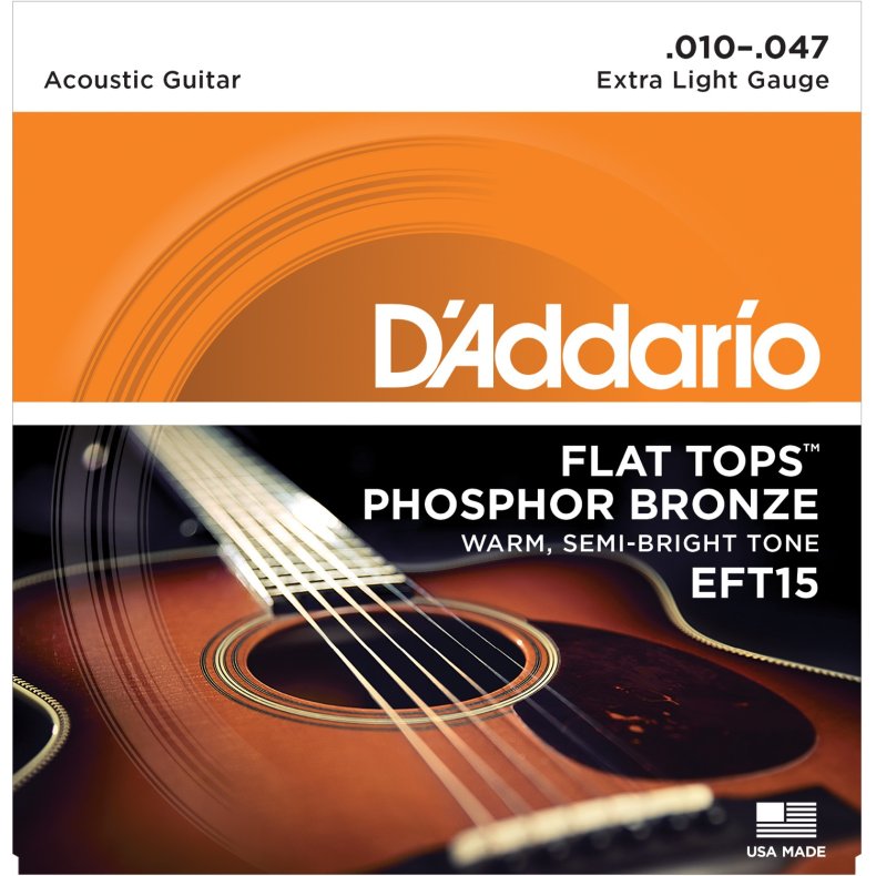 DAddario EFT15 - Extra Light Flat Tops Western-strenge 010-047