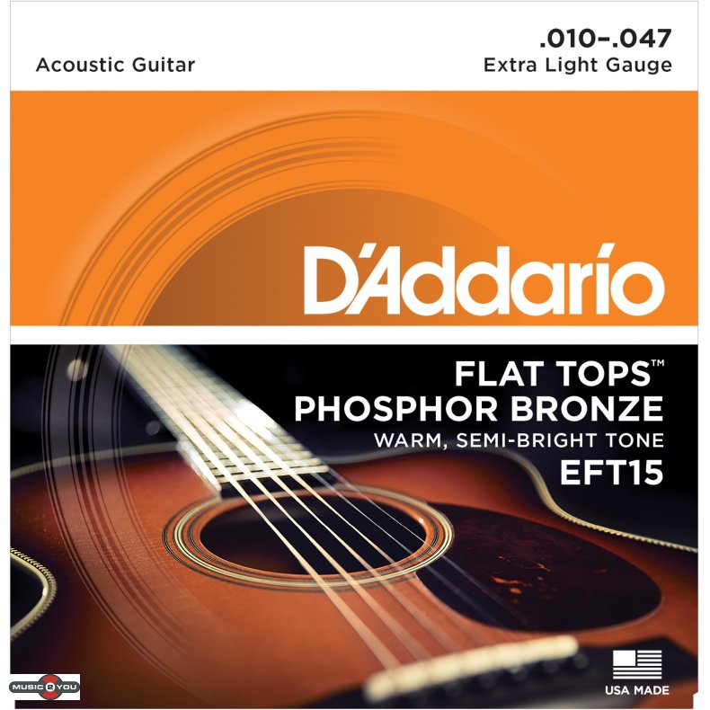 DAddario EFT15 - Extra Light Flat Tops Western-strenge 010-047