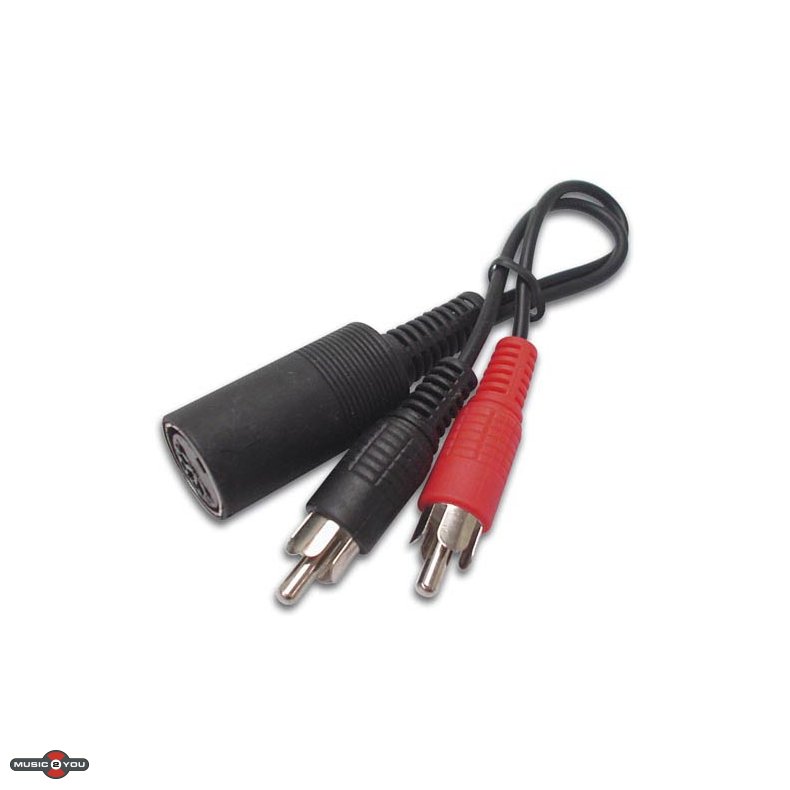 5pol DIN Hun til 2xRCA/Phono Han - 0,2m