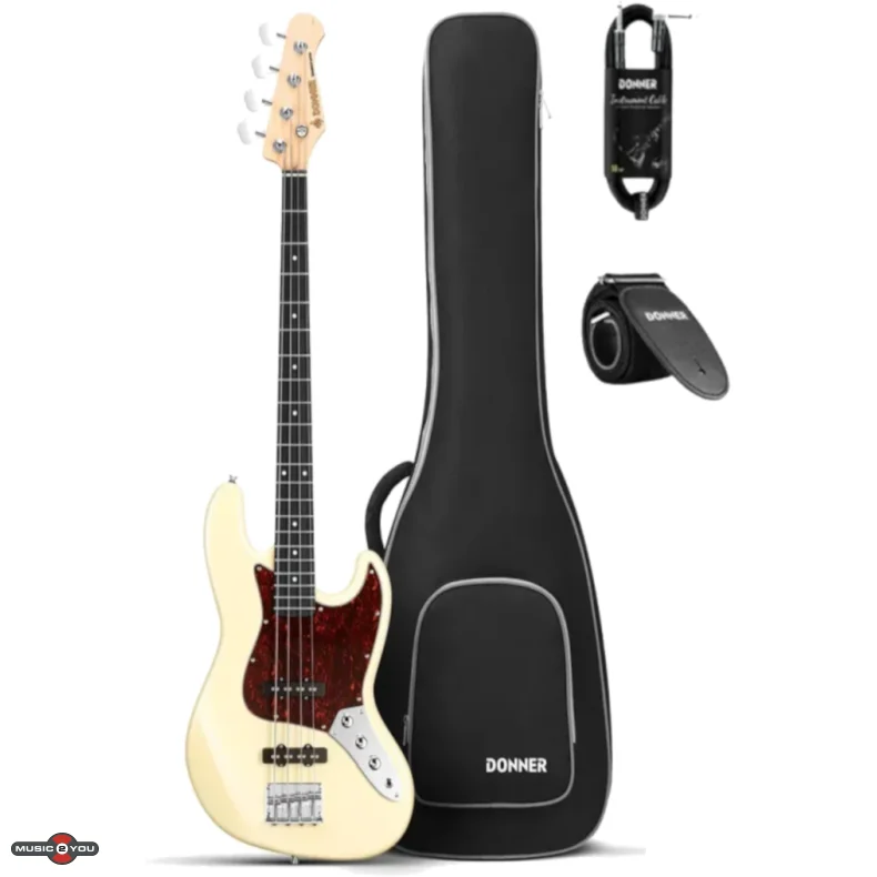 Donner DJB-510B El-bas med gigbag - Olympic white