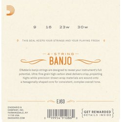 Daddario EJ63 Tenor Banjo strenge (4-strengs)