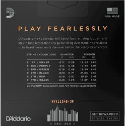 D'Addario NYXL1046-3P 3 pack El-guitar strenge 0.10 - 0.46