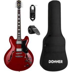 Donner DJP-1000S Elguitar med Gigbag - Rd