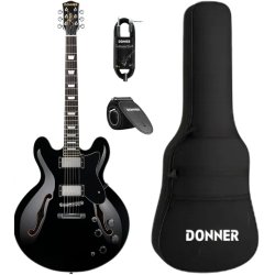 Donner DJP-1000S Elguitar med Gigbag - Sort