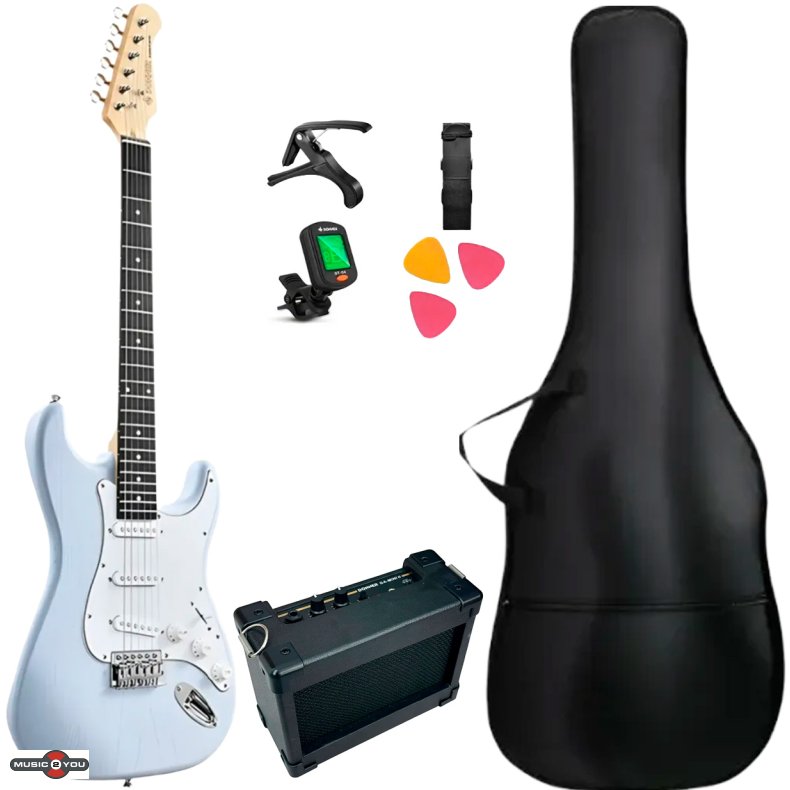Donner DST-80 Elguitar Bundle -  Sonic Blue