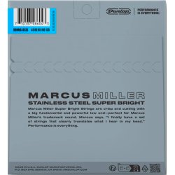 Dunlop DBMMS45125 Super Bright Basstrenge Marcus Miller 45 - 125 til 5-strenget bas