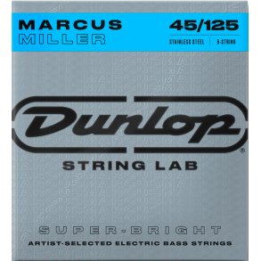 Dunlop DBMMS45125 Super Bright Basstrenge Marcus Miller 45 - 125 til 5-strenget bas