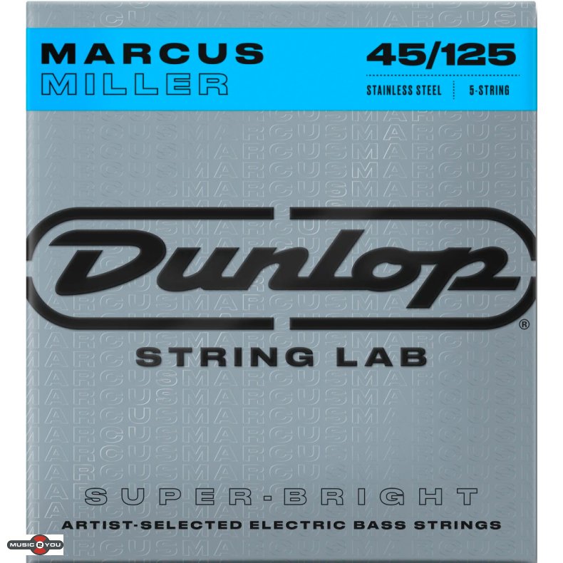Dunlop DBMMS45125 Super Bright Basstrenge Marcus Miller 45 - 125 til 5-strenget bas
