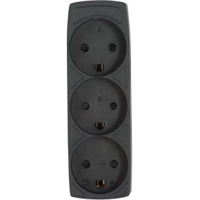 E-Line DK 3-Stikd�se Med jord 250V/16A - Sort