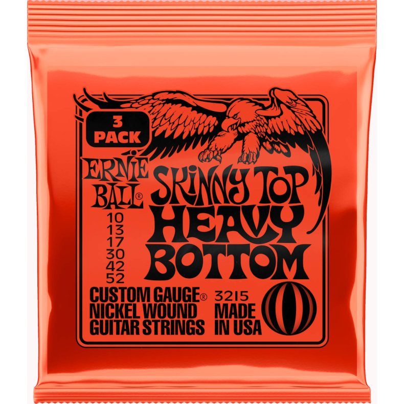 Ernie Ball 3215 Skinny Top Heavy Bottom El-guitar strenge 010-052 - 3-Pack