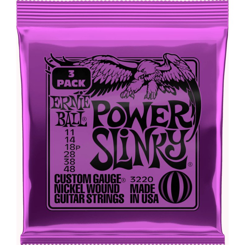 Ernie Ball 3220 Power Slinky El-guitar strenge 011-048 - 3-Pack