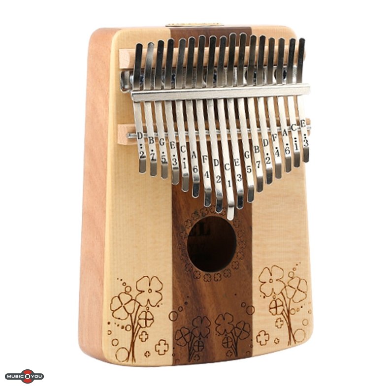 Kalimba i Solid Tr med 17 toner