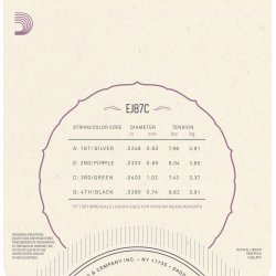 D'Addario EJ87C Concert Ukulelestrenge Titanium