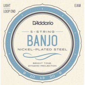 D'Addario EJ60 Nickel Light .009-.020 - Banjostrenge (5-strengs)