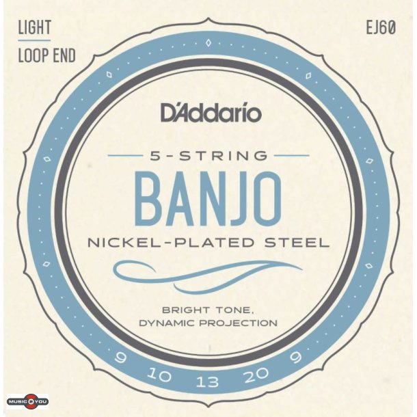 D'Addario EJ60 Nickel Light .009-.020 - Banjostrenge (5-strengs)