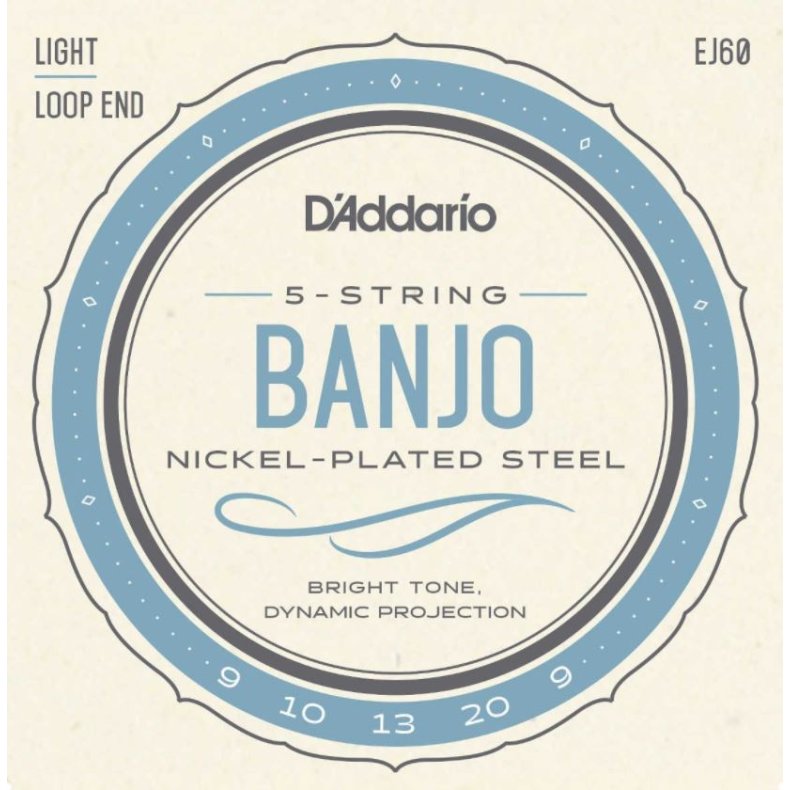 D'Addario EJ60 Nickel Light .009-.020 - Banjostrenge (5-strengs)