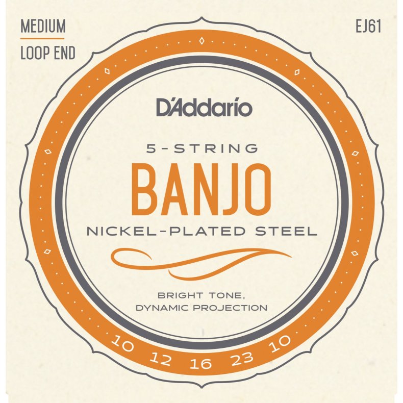 D'Addario EJ61 Nickel Medium .010-.023 - Banjostrenge (5-strengs)