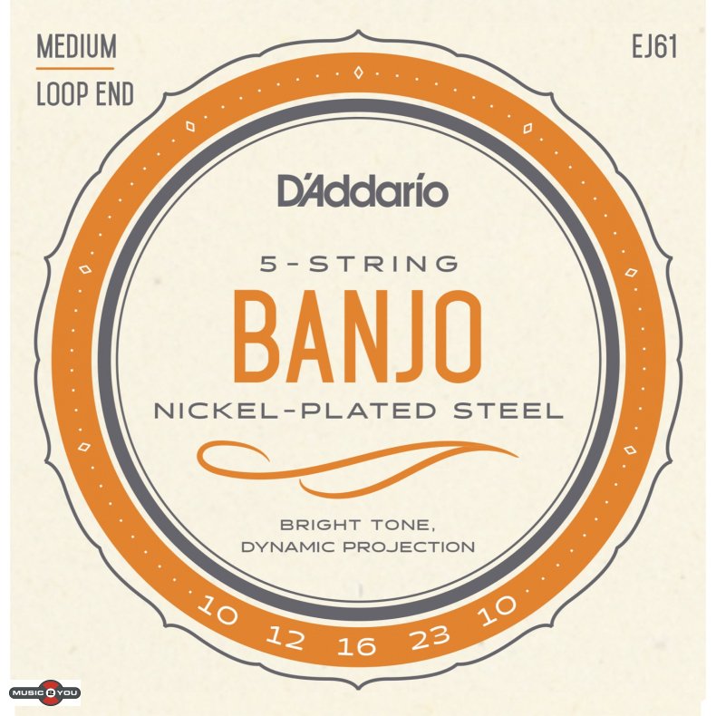 D'Addario EJ61 Nickel Medium .010-.023 - Banjostrenge (5-strengs)