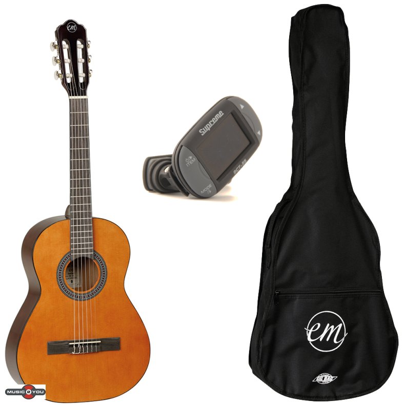Tanglewood EMC2 3/4 Klassisk Brne Guitarpakke - Natur