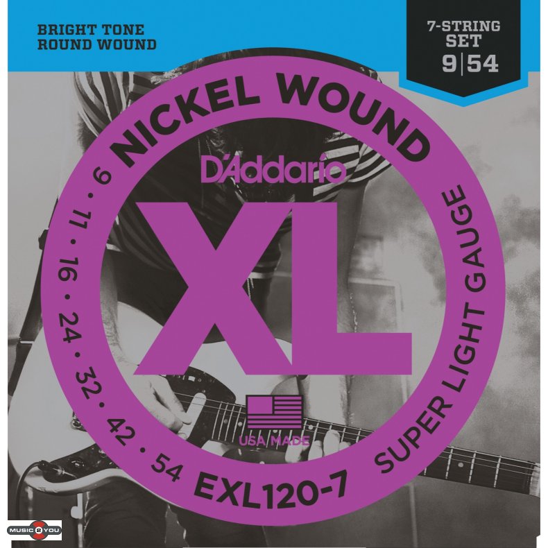 D'Addario EXL120-7 0.09 - 0.54 Til 7-Strenget