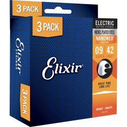 Elixir Nanoweb - El-guitar strenge 009-042 Super Light - 3 Pack